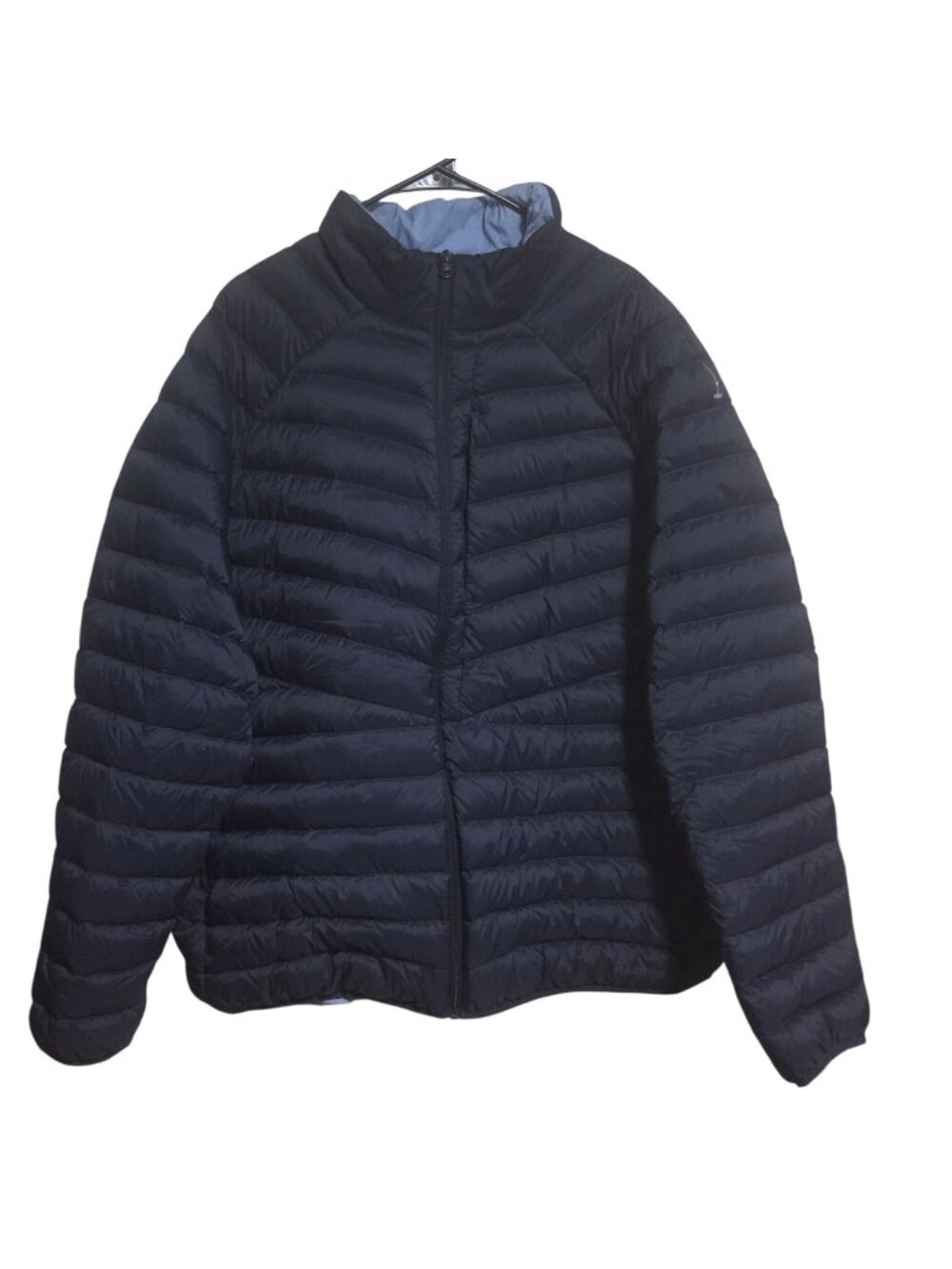 Lands End Puffer Coat Size XXL Navy Blue Insulated Outerwear Jacket Full Zip
